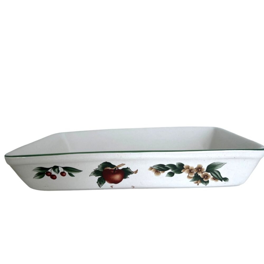 Citation Cades Cove Collection Rectangular Ceramic Baking Dish Apple & Floral